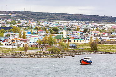 The harbour town of Puerto Natales, Patagonia, Chile, South America