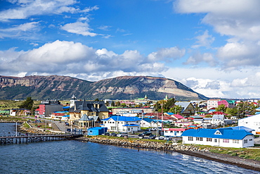 The harbour town of Puerto Natales, Patagonia, Chile, South America