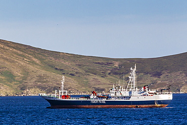 Fishery Patrol ship in the port of Stanley, East Falkland Island, South Atlantic Ocean, South America