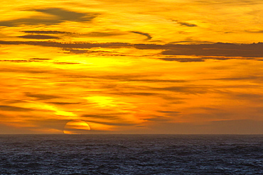 Sunset over South Georgia, U.K. Overseas Protectorate, South Atlantic Ocean, Polar Regions