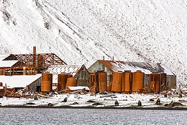 The abandoned Norwegian Whaling Station at Stromness Bay, South Georgia, South Atlantic Ocean, Polar Regions