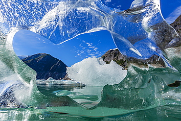 Glacial ice calved from the Sawyer Glacier, Williams Cove, Tracy Arm-Ford's Terror Wilderness Area, Southeast Alaska, United States of America, North America 