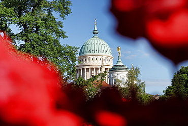 Domes of the church of St. Nicholas and the old town hall, Potsdam, Brandenburg, Germany