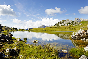 Landscape at Lake Valparola, Alta Badia, Dolomites, South Tyrol, Italy