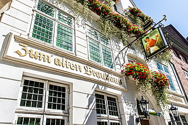 Sign of a restaurant, Lueneburg, Lower Saxony, Germany