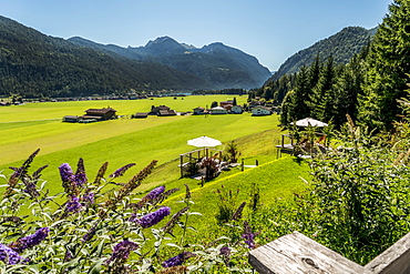 View to lake Achensee and Achenkirch, Tyrol, Austria