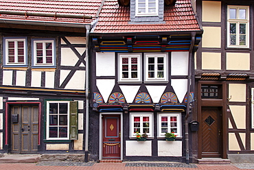 Half-timbered houses in Stolberg, Harz, Saxony-Anhalt, Germany, Europe