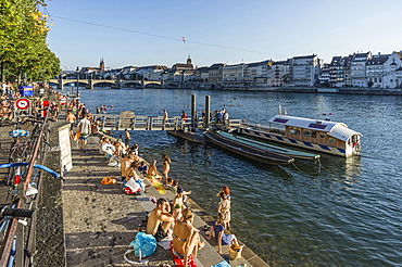 Rhine River in Summer, Basel, Switzerland