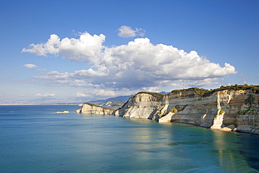 Rocky coast at Cape Drastis, near Peroulades, Sidari, Corfu island, Ionian islands, Greece