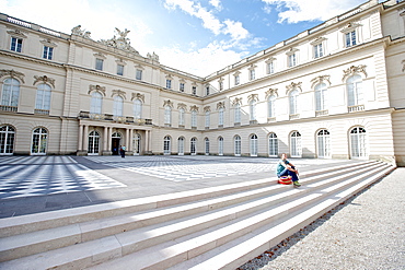 Inner courtyard, Herrenchiemsee Castle, Herrenchiemsee, Chiemgau, Bavaria, Germany