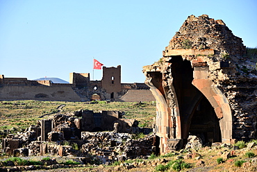 Lions gate in the of area Ani near Kars, Kurd populated area, east Anatolia, East Turkey, Turkey