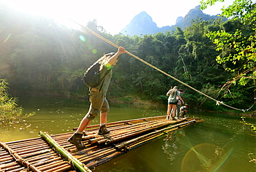 Hiking at Camp: Elephant Hills in Khao Sok National Park, Surat Thani, South Thailand, Asien