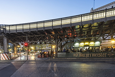 Metro station Schlesisches Tor and Burgermeister Fast Food restaurant, Kreuzberg, Berlin, Germany