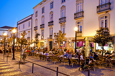 Praca da Republica at twilight, Tavira, Algarve, Portugal