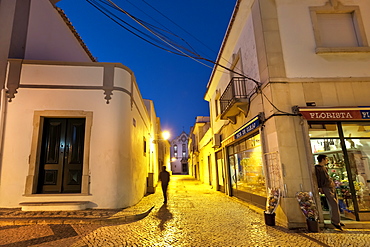 Church Igreja Matiz, old town at dusk, Olhao, Algarve, Portugal