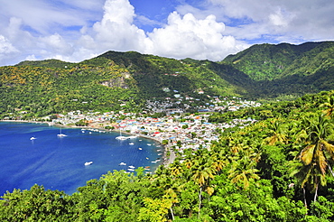 View to bay with capital Castries, sea, St. Lucia, Saint Lucia, Lesser Antilles, Westindies, Windward Islands, Antilles, Caribbean, Central America