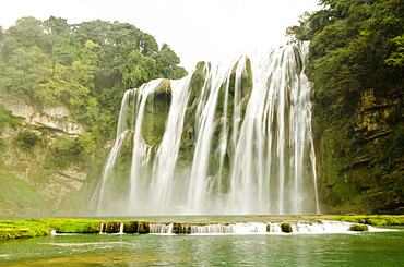 The Huangguoshu waterfall, almost 75 meters high and 100 meters wide, it is the most famous waterfall in China and one of the biggest of Asia, near the city of Anshun, province of Guizhou, China