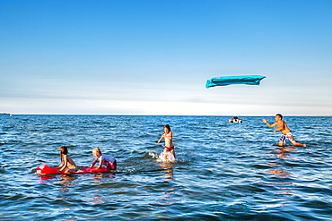 Children playing in the sea, Scharbeutz, Baltic Coast, Schleswig-Holstein, Germany