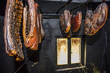 smokehouse, Black Forest Ham, Untermuehlbachhof, St.Georgen-Peterzell, Black Forest, Baden-Wuerttemberg, Germany