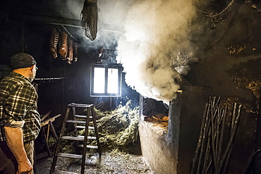 smokehouse, Black Forest Ham, Untermuehlbachhof, St.Georgen-Peterzell, Black Forest, Baden-Wuerttemberg, Germany