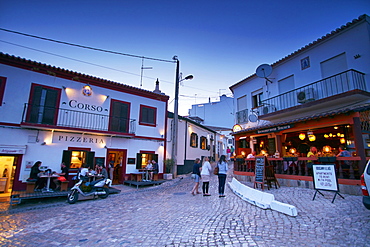 Village of Burgau in the evening, West Coast, Algarve, Portugal