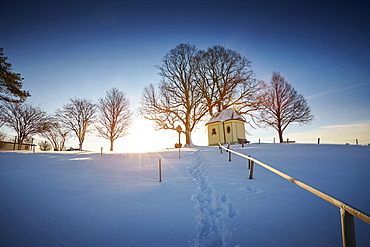 Maria Dank Chapel near Degerndorf, Muensing Bavaria, Germany