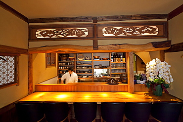 Interior of Restaurant Shiro in Jingumae, Shibuya, Tokyo, Japan