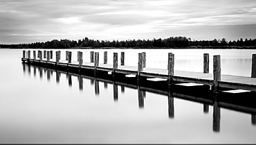 Lake, Reflection, Jetty, Long Exposure, Saxony-anhalt, Germany, Europe