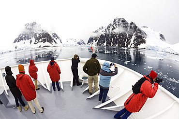 Cruiseship in Lemaire Channel, Graham Land, Antarctic Peninsula, Antarktica