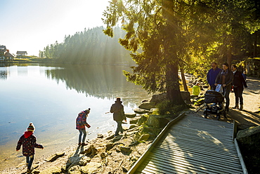 Lake Mummelsee, Seebach, near Achern, Black Forest, Baden-Wuerttemberg, Germany