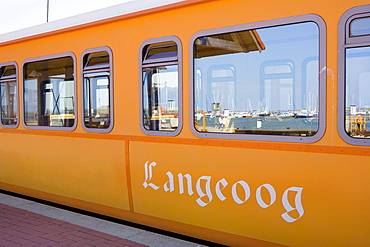 Island train, Langeoog Island, East Frisian Islands, Lower Saxony, Germany