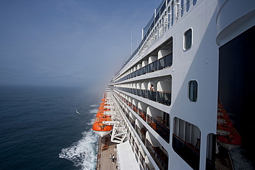 Decks of the cruise liner Queen Mary 2, Transatlantic, Atlantic ocean