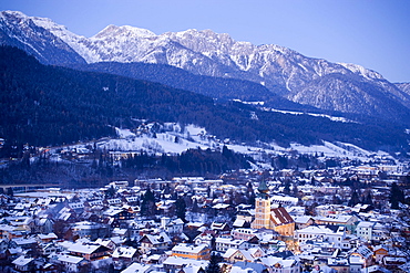 View over Schladming,Dachstein Mountains in backgroung, Ski Amade, Styria, Austria