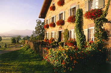 Farmhouse in Hofheim, Blue Land, Upper Bavaria, Bavaria, Germany