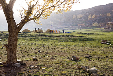 Trekkers Tent camp near Oukaimeden, Toubkal Region, Atlas Mountains, Morocco, North Africa