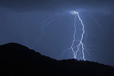 Thunderstorm over Black Forest, Hausach, Black Forest, Baden-Wuerttemberg, Germany