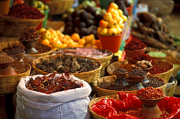 Chillis auf dem Mercado Municipal, San Christobal, Chiapas, Mexico, America