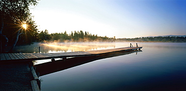 Lake Kirchsee, Kloster Reutberg, Landkreis Bad Toelz, Upper Bavaria, Germany