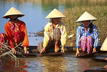 Gold seekers at a river, Nha Trang, Vietnam, Asia