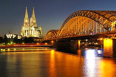 Cologne Cahedral, Hohenzollern Bridge, Cologne, North Rhine-Westphalia, Germany