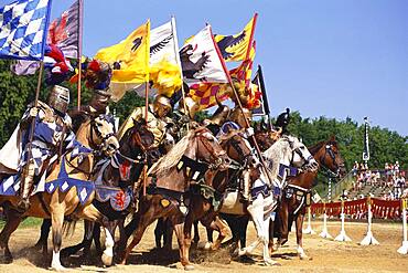 Formation of knights on horses, Kaltenberger Ritterspiele, Upper Bavaria, Germany