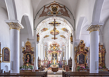 Altar of the Church of St Dionysius, Munderkingen, Alb-Donau district, Baden-Württemberg, Danube, Germany