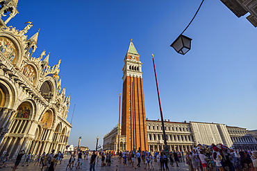 On an August afternoon in St. Mark's Square in Venice, Veneto, Italy, Europe