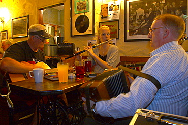 indoor photo, Irish Folk musicians in O'Connor's in Doolin, County Clare, Ireland, Europe