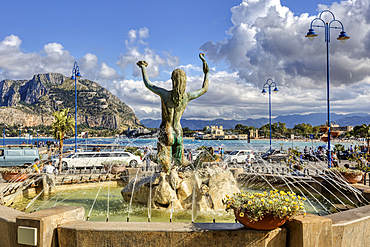 Fontana di Sirena, fountain, Mondello, Palermo, Sicily, Italy