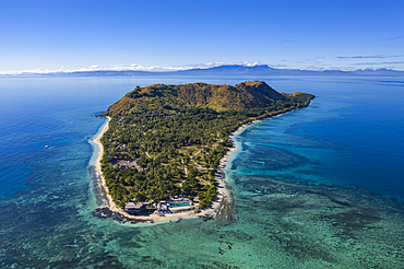 Aerial view of Vomo Island Fiji Resort, Vomo Island, Mamanuca Group, Fiji Islands, South Pacific