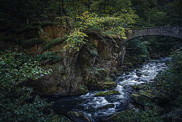 River Bode with Jungfernbrücke, Bodetal, Thale, Harz, Saxony-Anhalt, Germany, Europe