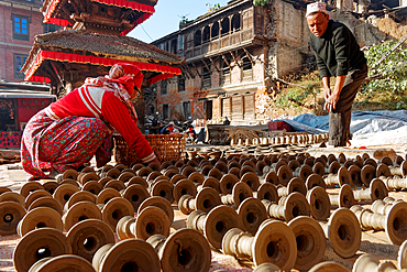 The city of potters: Bhaktapur, Kathmandu Valley, Nepal, Asia.