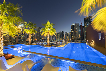 Pool at the Dubai Marina, Dubai, United Arab Emirates