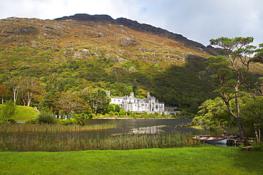 outdoor photo, Kylemore Abbey at Kylemore Lough, Connemara, County Galway, Ireland, Europe